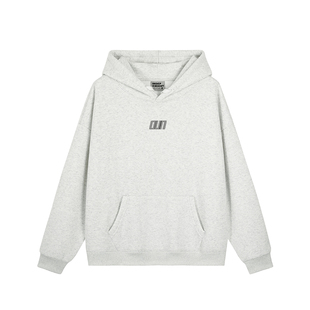 简约风设计感字母印花黑色连帽卫衣女2025秋季新款宽松重磅上衣潮