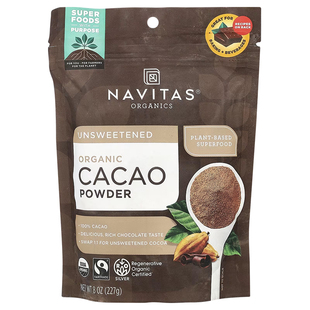 美国Navitas Cacao天然原生可可粉无加糖黄金奶生酮饮食健身低碳
