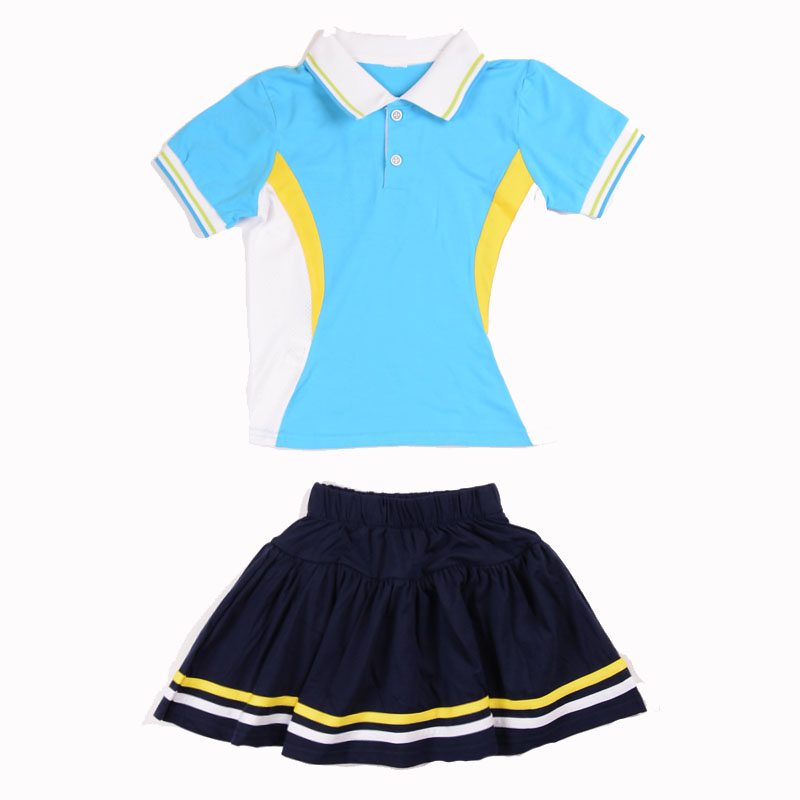 初高中小学生校服夏装幼儿园团体运动套装男女童短袖T恤短裙子棉