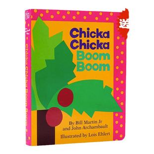 叽喀叽喀碰碰 英文原版绘本 Chicka Chicka Boom Boom  廖彩杏书单纸板书 凯迪克大奖绘本 幼儿童英语读物读本早教启蒙认知图画书