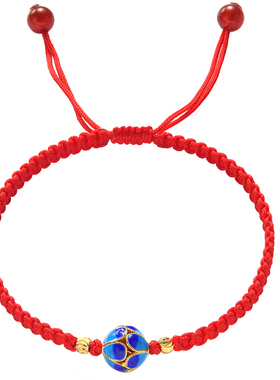小众本命年幸运红绳景泰蓝手饰品