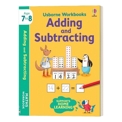 英文原版 Usborne Workbooks Adding and Subtracting 7-8 尤斯伯恩加减法法练习册7-8岁 英文版 进口英语原版书籍