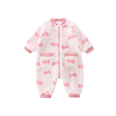 女童连体睡衣冬季珊瑚绒小女孩防踢被保暖睡袋宝宝加厚家居服爬服