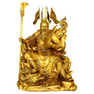 黄铜夜读春秋坐关公摆件铜看书武财神关羽神像关二爷佛像客厅玄关