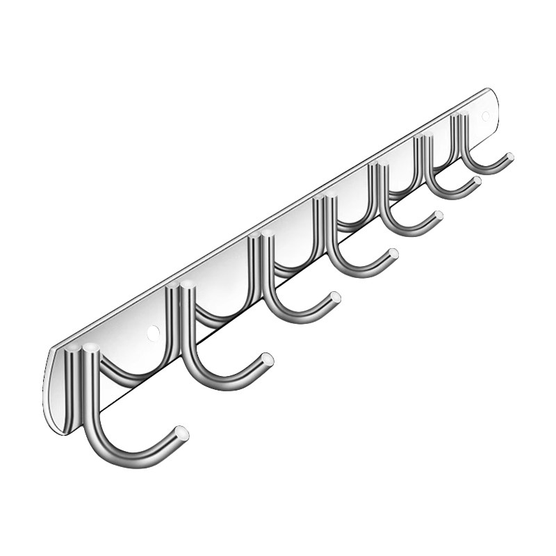 不锈钢挂钩强力粘胶免打孔厨房墙壁挂一排粘钩衣钩浴室卫生间衣架