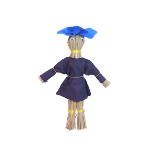 迷你稻草人幼儿园创意手工摆件手工小玩物农田活动场景真稻草装饰