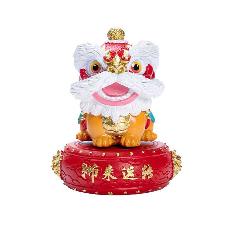 狮来运转醒狮转转茶宠摆件