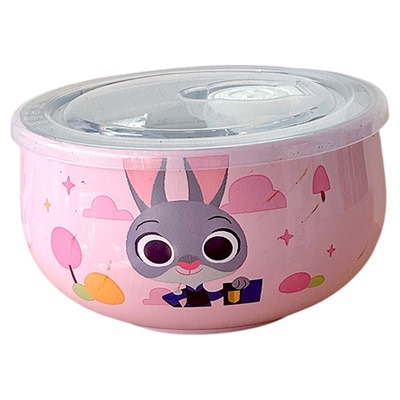 疯狂动物城316不锈钢朱迪尼克饭碗防烫保温泡面碗家用儿童餐具