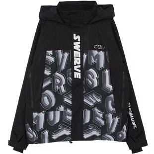 杰克琼斯夹克外套春季男士滑雪棉服基础印花字母P棉三防上衣男装