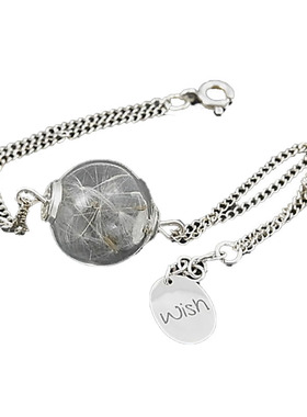 个性时尚纯银手链美国代购蒲公英