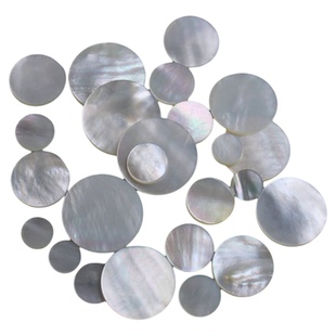 天然贝壳片6-8-10-15-20mm白蝶贝圆片无孔头饰发簪DIY饰品配件