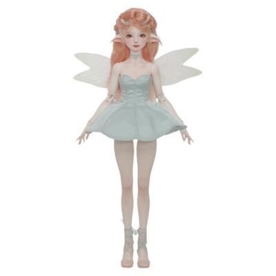 正版BJD四分女娃透明翅膀精灵