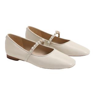 SAM EDELMAN山姆爱德曼春法式黑白珍珠玛丽珍软皮平底单鞋MIRIAM