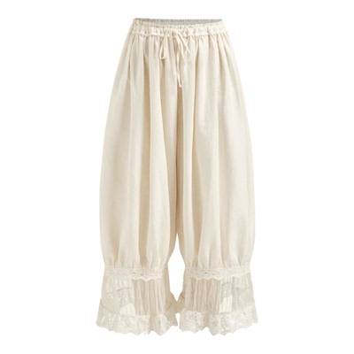 CIDER都市游牧风慵懒松弛感裤子蕾丝拼接美式复古灯笼裤114835853