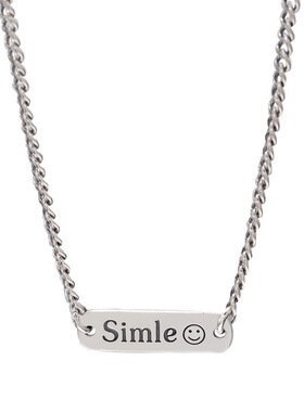 笑脸项链泰银方牌simle女小众