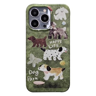 可爱绿色小狗菲林手机壳