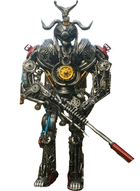 大型纯手工铁艺机械整体餐厅摆件