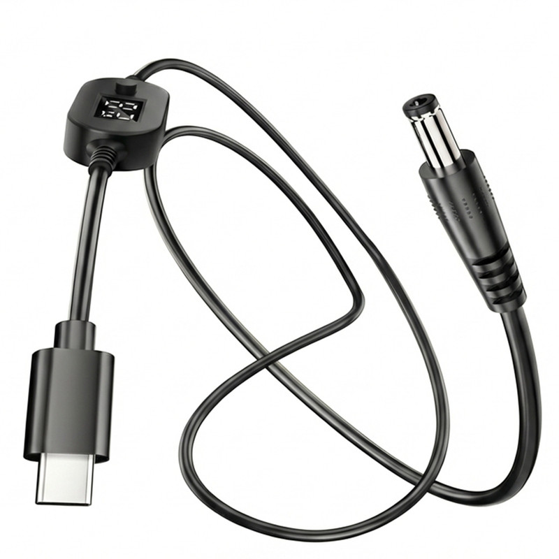140W可调节PD诱骗线Type-C转DC充电线六档电压5V-28V切换转换插头