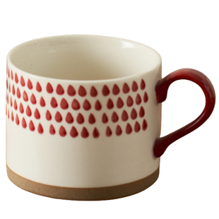 肆月高颜值创意马克杯牛奶咖啡杯水杯陶瓷杯子日式网红大容量红色