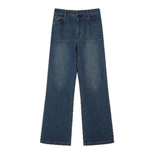 solighter 法式复古高腰微喇牛仔裤女夏季2025新款直筒显瘦长裤