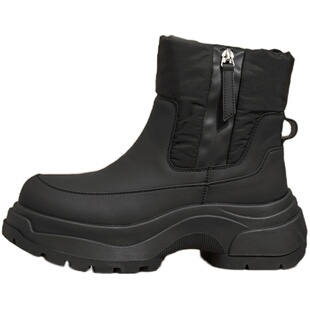 snowelf马丁靴女2024年冬季新款内增高厚底加绒短筒休闲雪地靴子