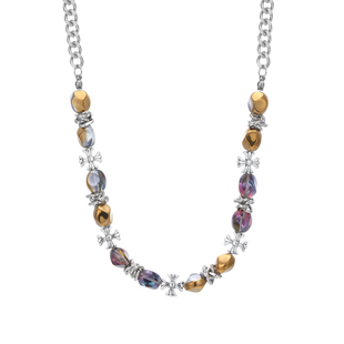 十字花锁骨项链男款潮流高级感毛衣链男士潮牌百搭链子男生配饰