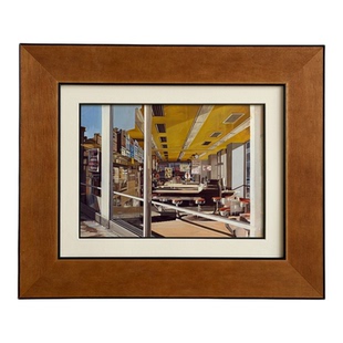 街窗里】木吉现代城市街景装饰画客厅卧室小方框挂画木质边框壁画