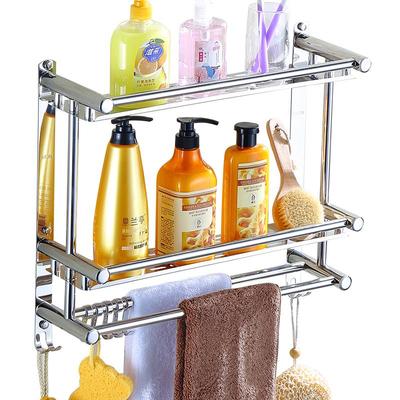 卫生间置物架壁挂免打孔不锈钢