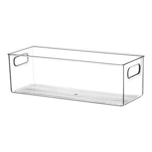 40cm长条收纳盒加高瘦高型大透明亚克力杂物盒化妆盒窄柜整理筐