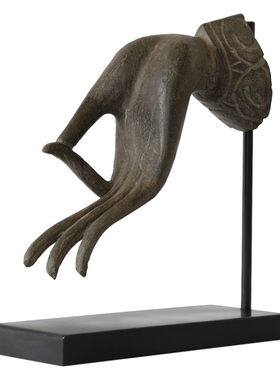 石佛手手工雕刻书房青石软装中式