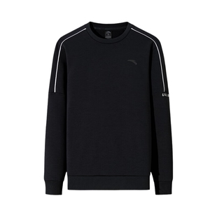 安踏官方正品男装冬季加绒卫衣保暖长袖运动上衣男款套头衫圆领男