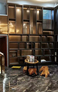 不锈钢展示柜酒柜金属钢板柜书柜置物柜客厅电视柜红酒架装饰定i.