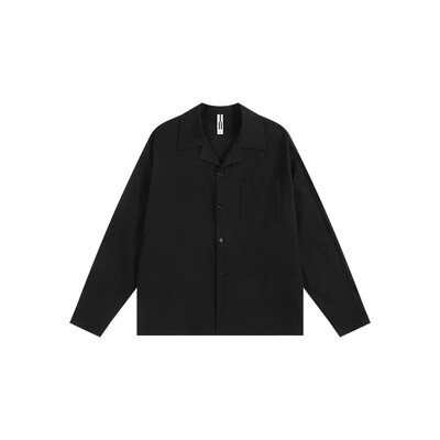 古巴领可调节长袖衬衫