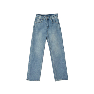 高阶窄版!!显瘦高腰直筒牛仔裤女2026早春新款复古宽松阔腿长裤