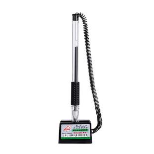 台笔办公桌签字笔速干黑色0.5mm桌面粘贴带线前台固定笔座柜台服务台创意防丢笔可拉伸挂绳台式笔商务中性笔