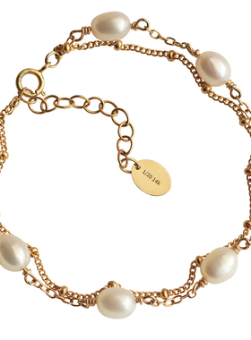 原创14k包金可调节天然淡水珍珠