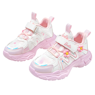 芭比童鞋女童鞋子2025新款秋冬二棉鞋休闲鞋儿童加绒运动鞋跑步鞋