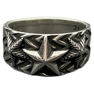 s925纯银克罗伈复古纳瓦霍三连星戒指男cody sanderson五角星指环