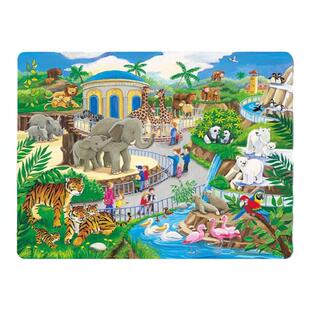 睿思农场野生动物园 狮子大象 海洋 带底板 德国进口儿童拼图益智