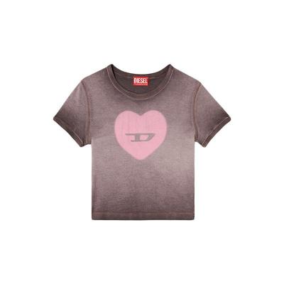 【ENG】DIESE L D LOGO心形印花圆领短袖T恤女装 新品25秋