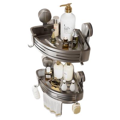 卫生间吸盘三角置物架浴室转角洗漱台壁挂墙上厕所洗手间收纳架子