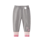 [7A抑菌]女童弹力纯棉打底裤2026春新款儿童撞色条纹外穿宝宝长裤