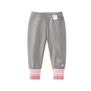 [7A抑菌]女童弹力纯棉打底裤2026春新款儿童撞色条纹外穿宝宝长裤