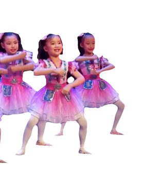 新款六一儿童蓬蓬裙演出服跳花棚面具舞蹈服公主裙幼儿园合唱服女