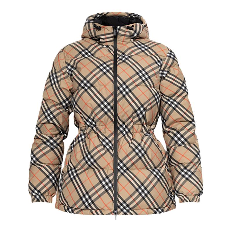 BURBERRY/博柏利立领格纹羽绒服