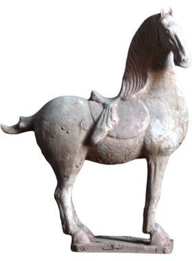 仿古披鬃剪鬃彩绘陶马酒店博古架