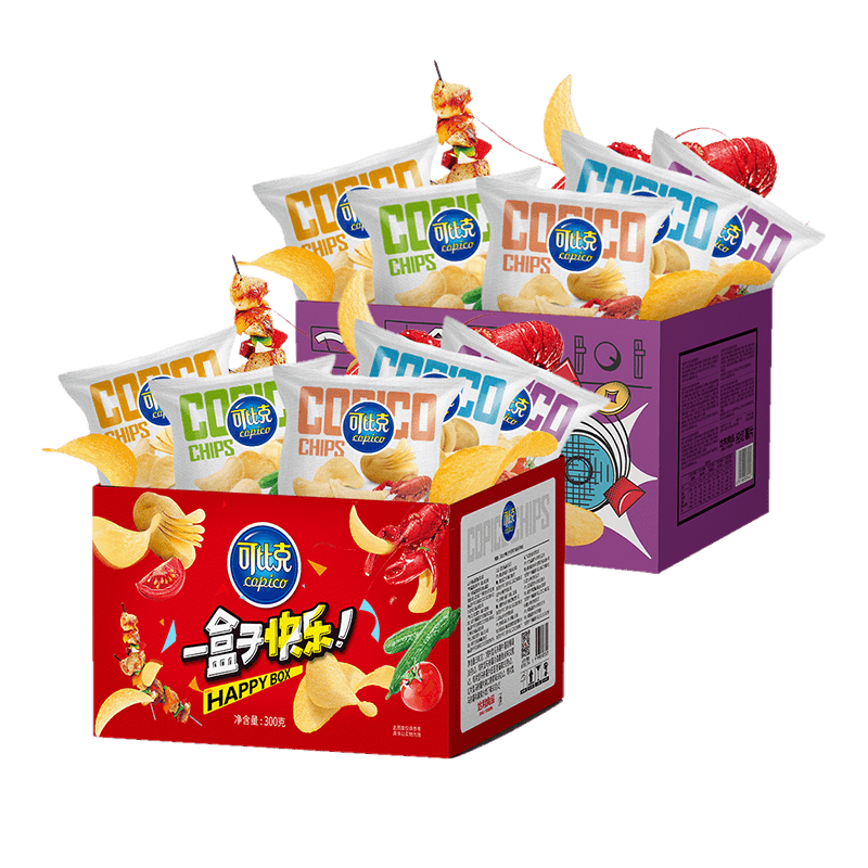 【张凌赫代言】可比克纯切薯片薯条七夕送礼同款零食周边大礼包 包七实拍商品图