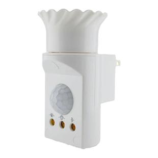 包邮人体红外线感应开关灯头灯座220V智能自动灯家用延时感光可调