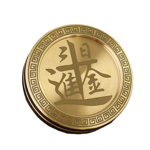 黄铜啪啪币推牌解压神器指尖陀螺手把件减压奶盖玩具创意便携EDC