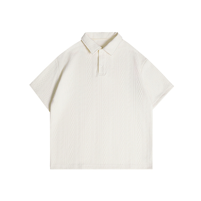 wtmp日系复古肌理提花短袖polo衫